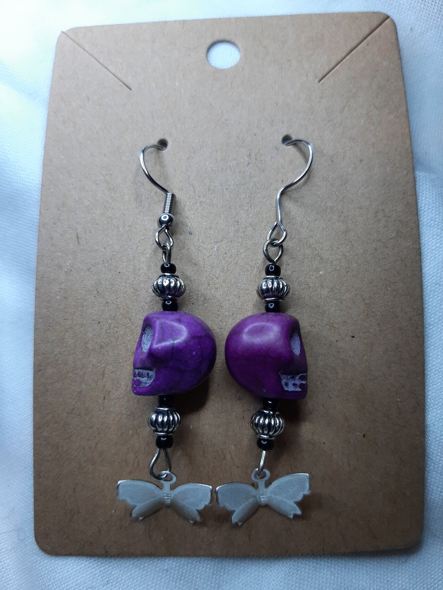 Handmade skull/skeleton earrings