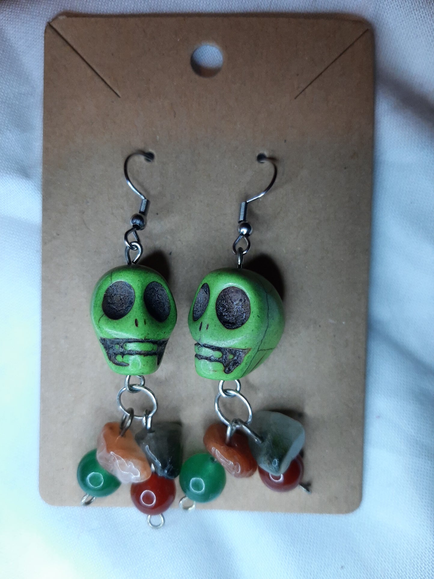 Handmade skull/skeleton earrings