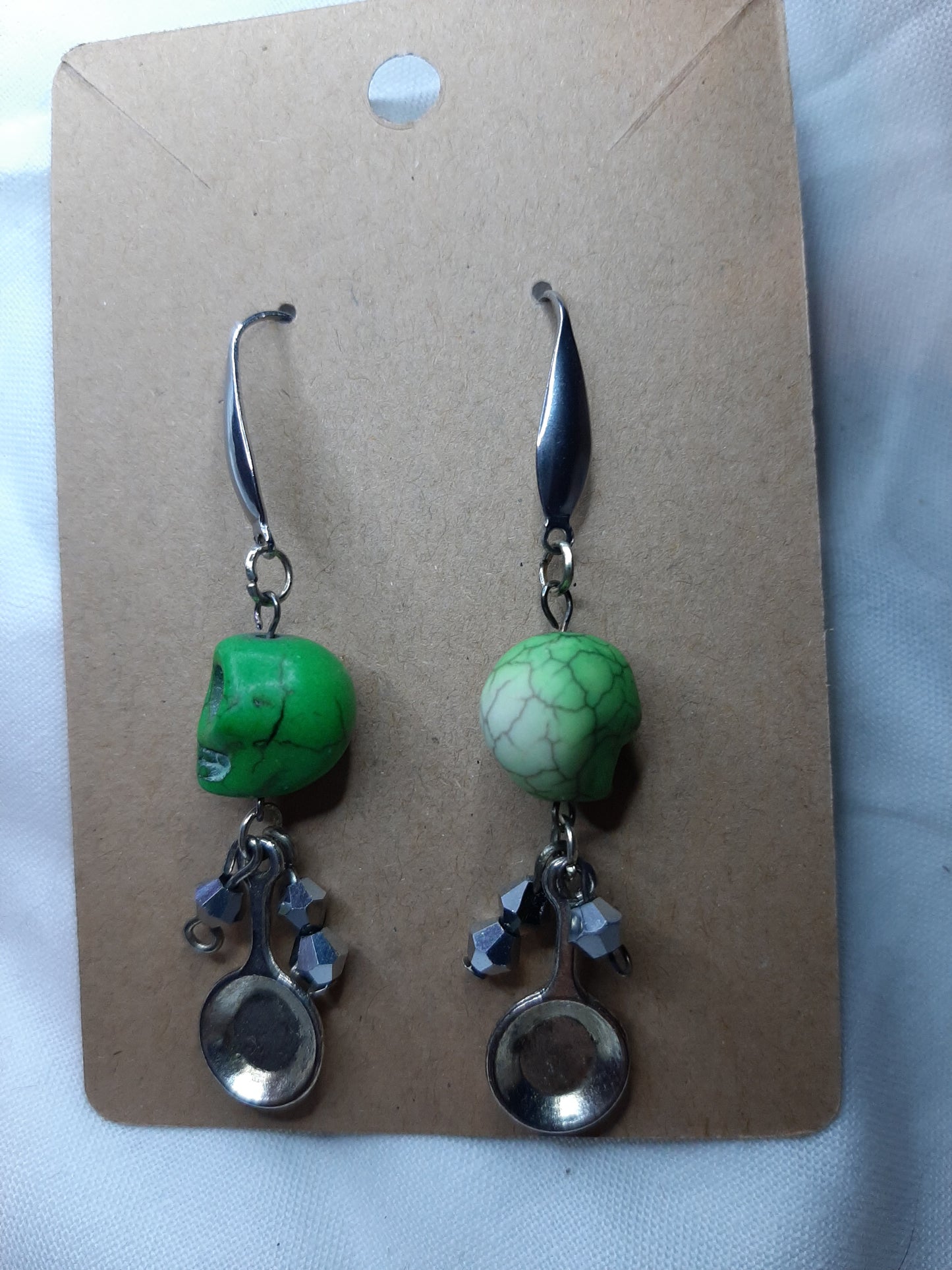 Handmade skull/skeleton earrings