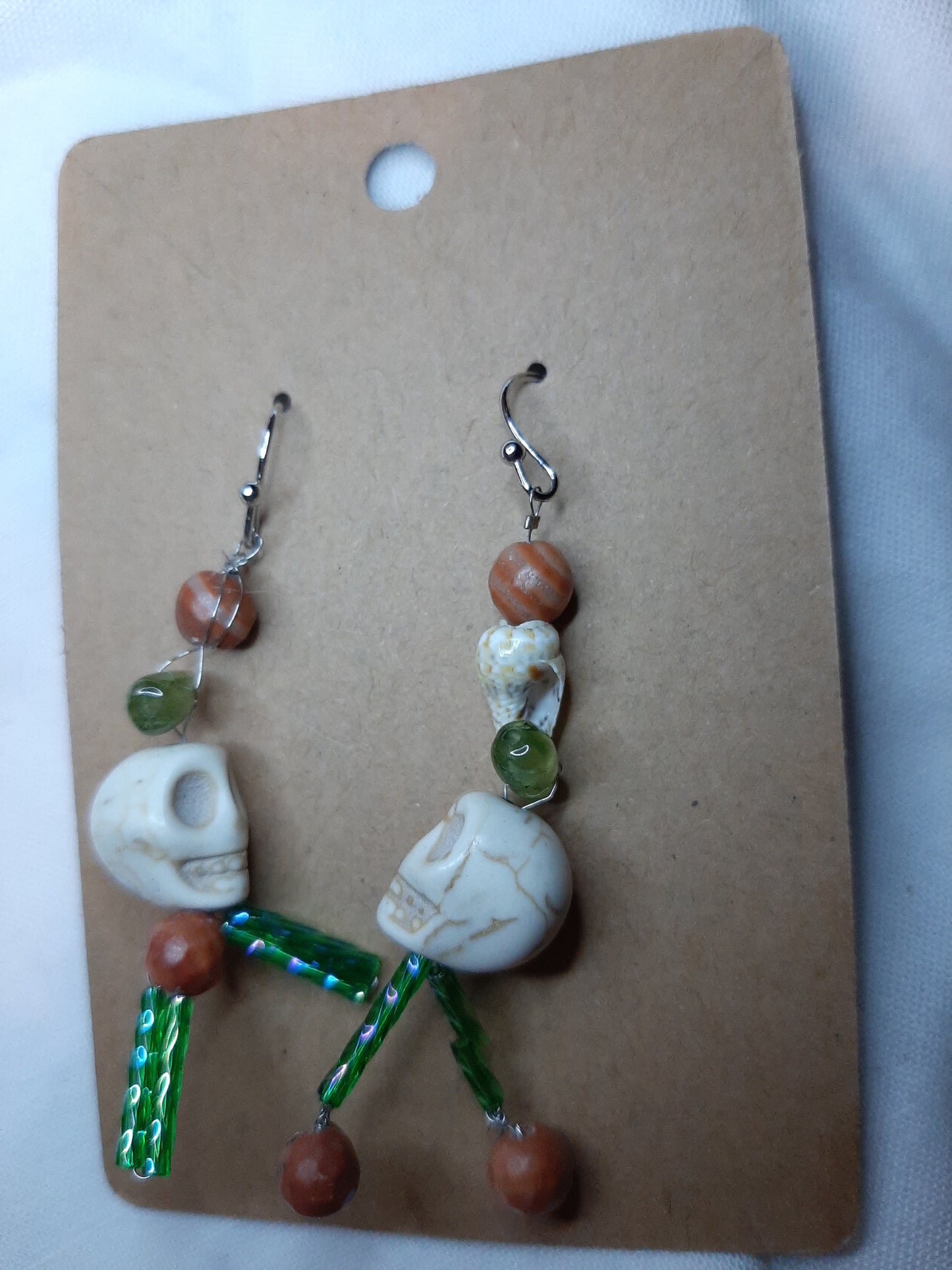 Handmade skull/skeleton earrings