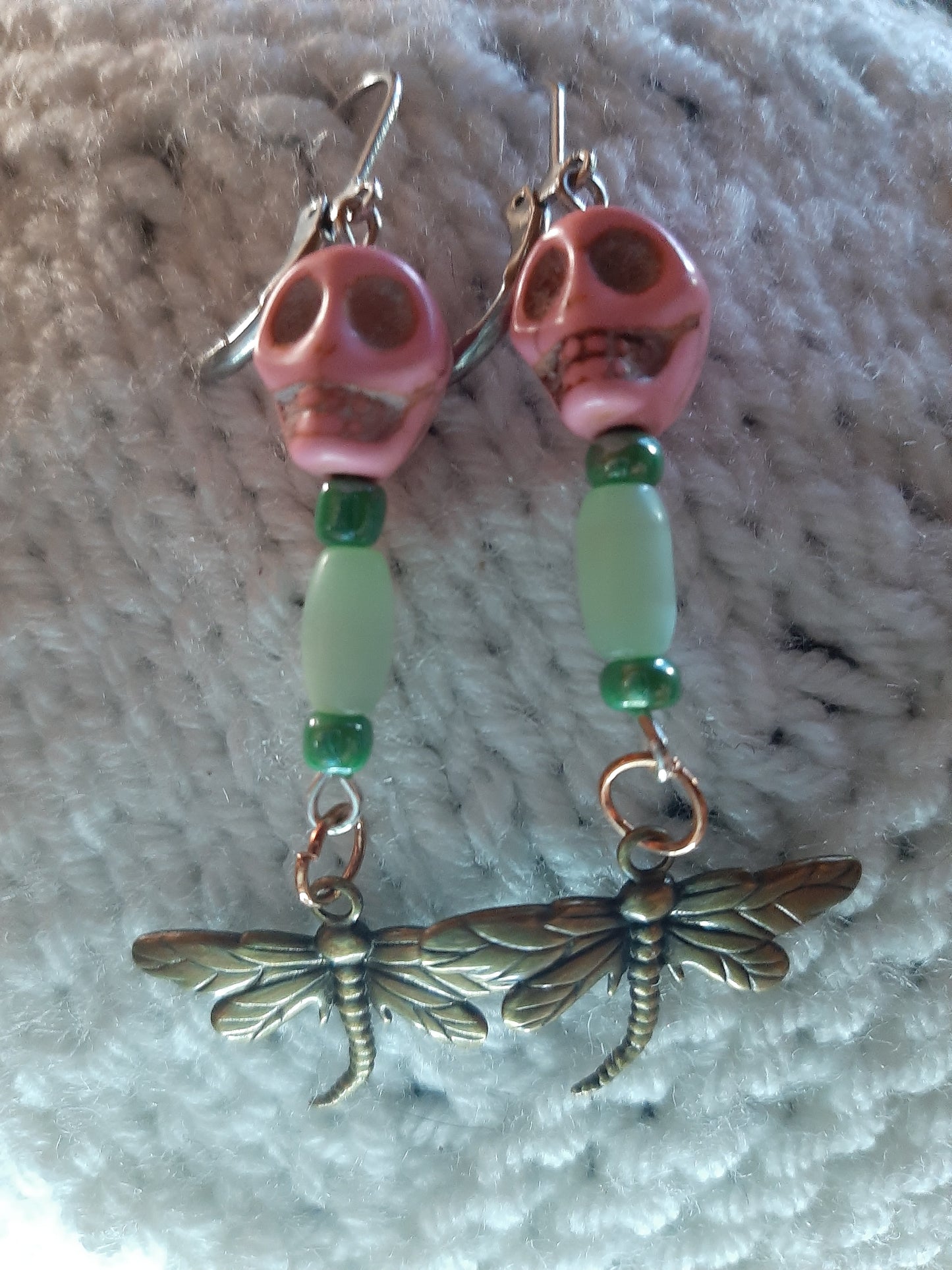 Handmade skull/skeleton earrings