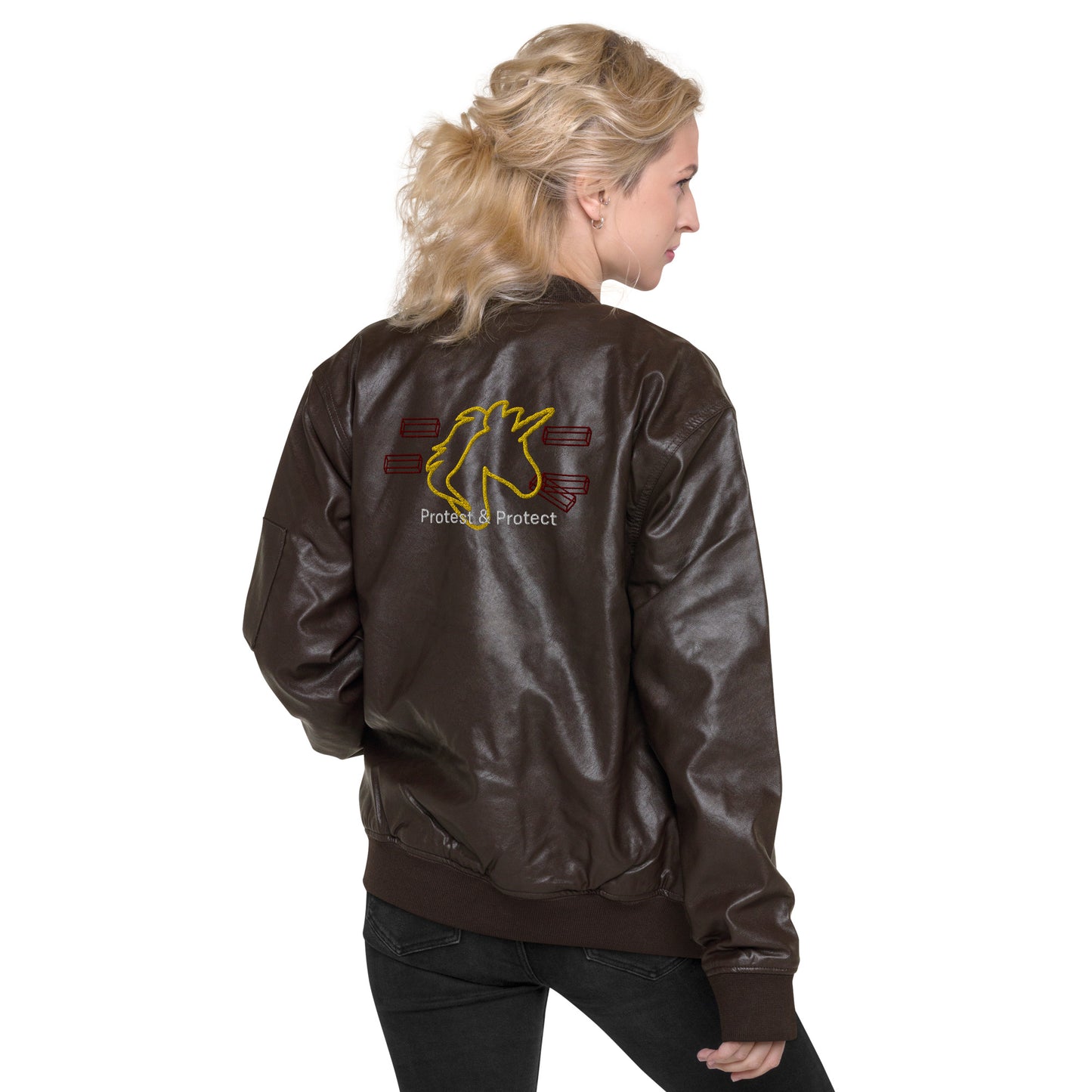 Pride Faux-Leather Bomber Jacket
