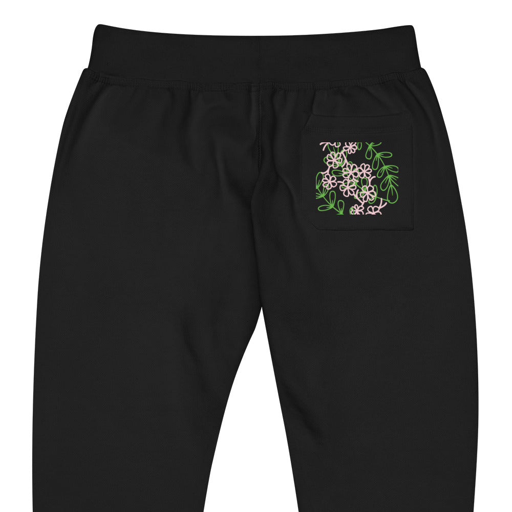 Floral fleece sweatpants