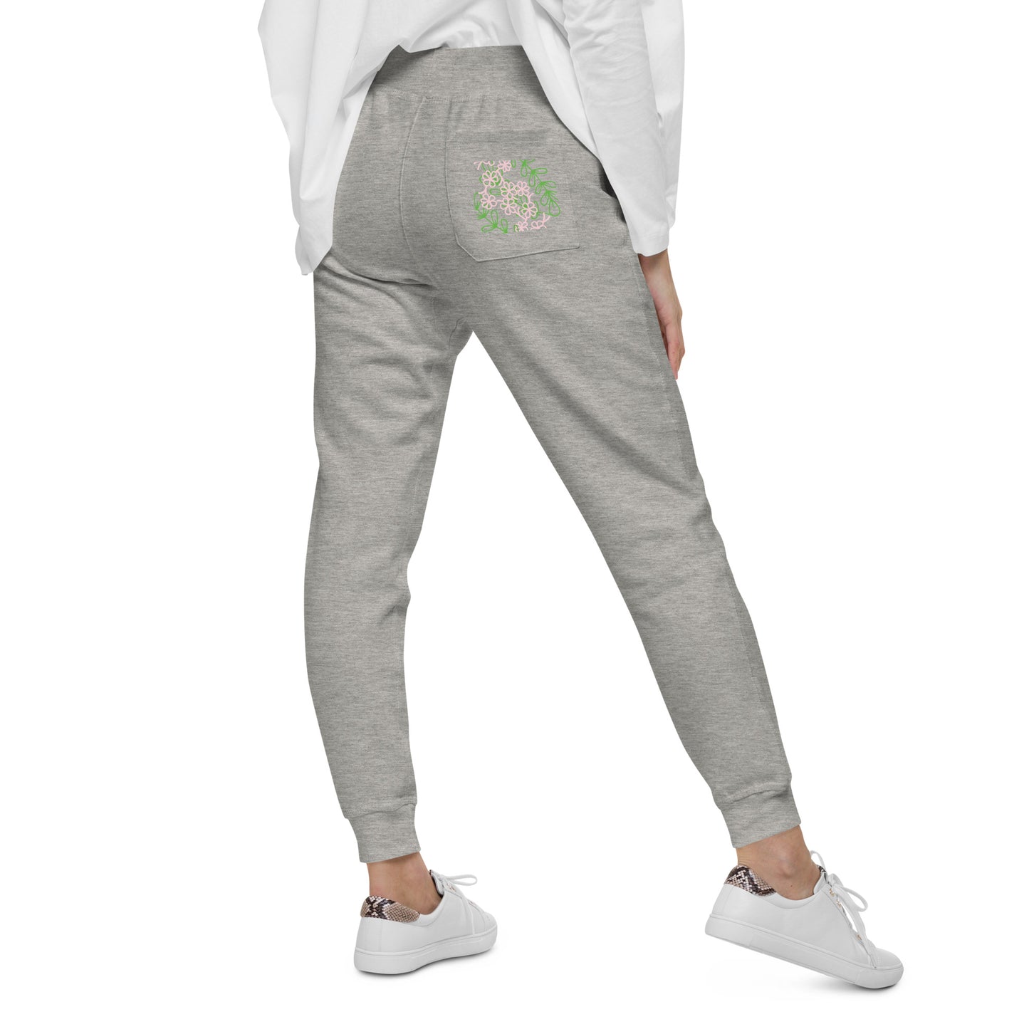 Floral fleece sweatpants