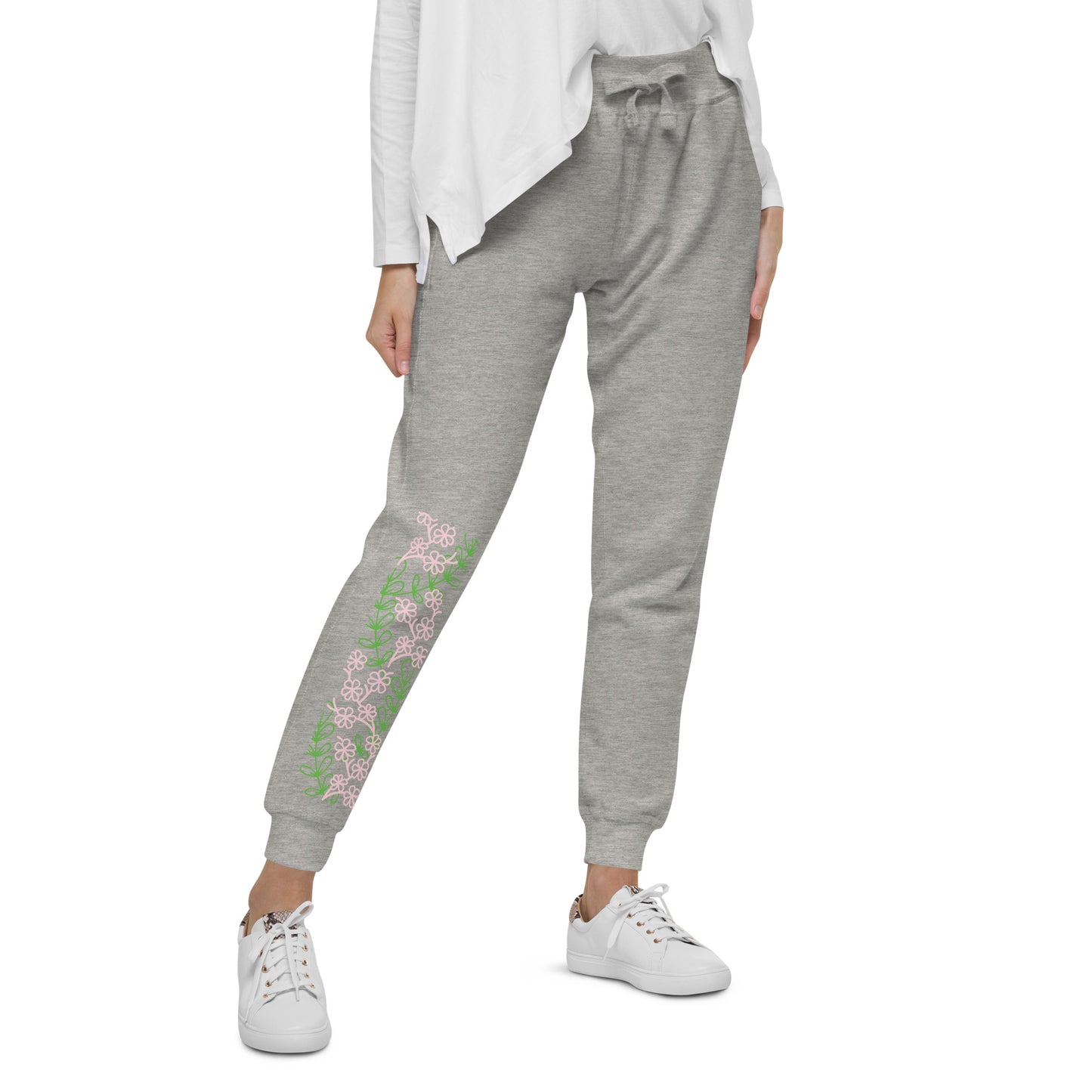 Floral fleece sweatpants