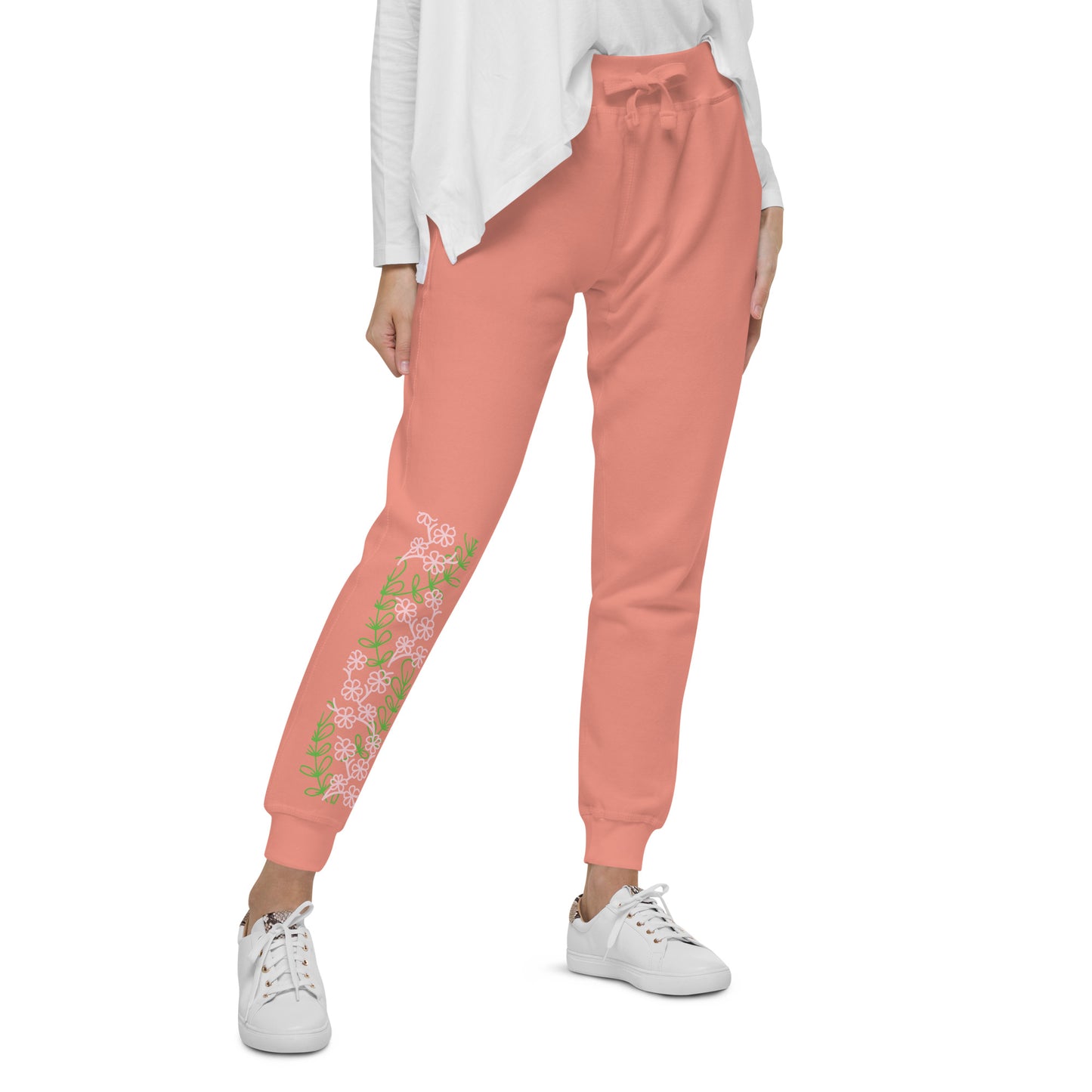 Floral fleece sweatpants