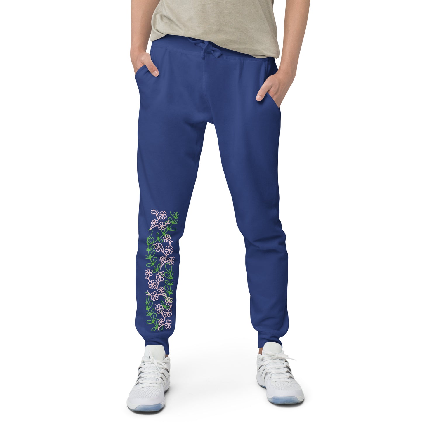 Floral fleece sweatpants