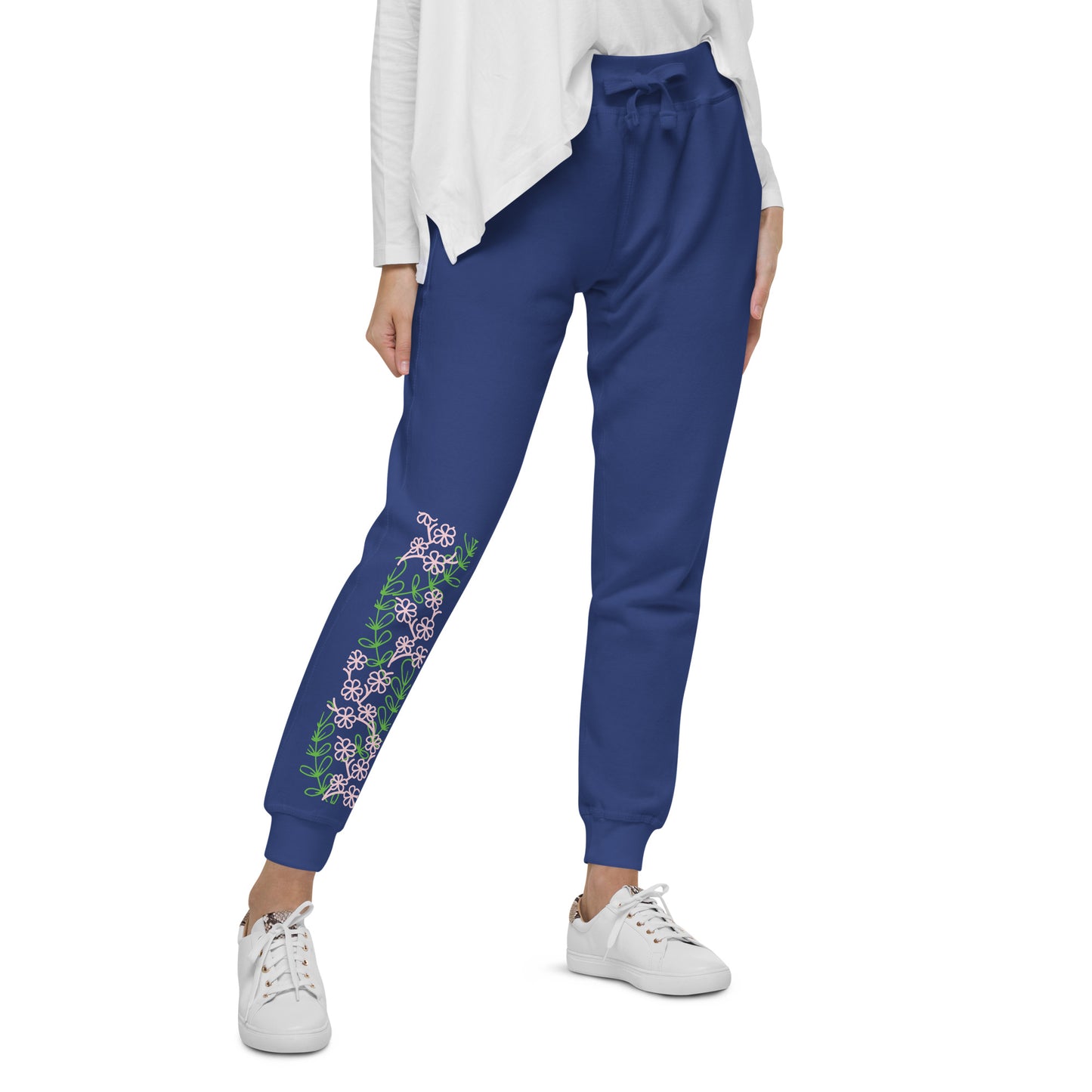 Floral fleece sweatpants