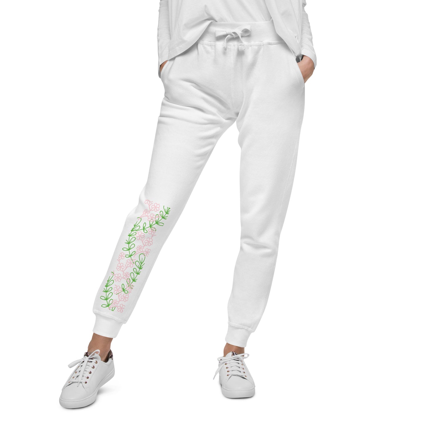 Floral fleece sweatpants