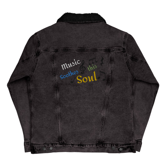 Music soothes this Soul denim sherpa jacket