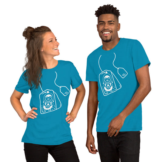 Penguin and tea Unisex t-shirt