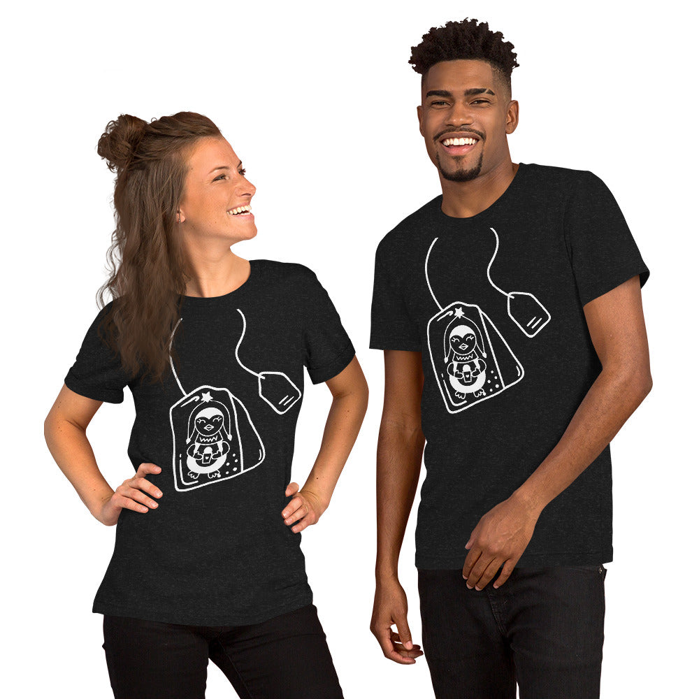 Penguin and tea Unisex t-shirt