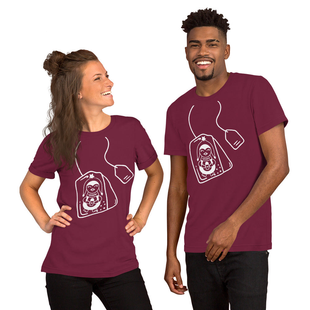 Penguin and tea Unisex t-shirt