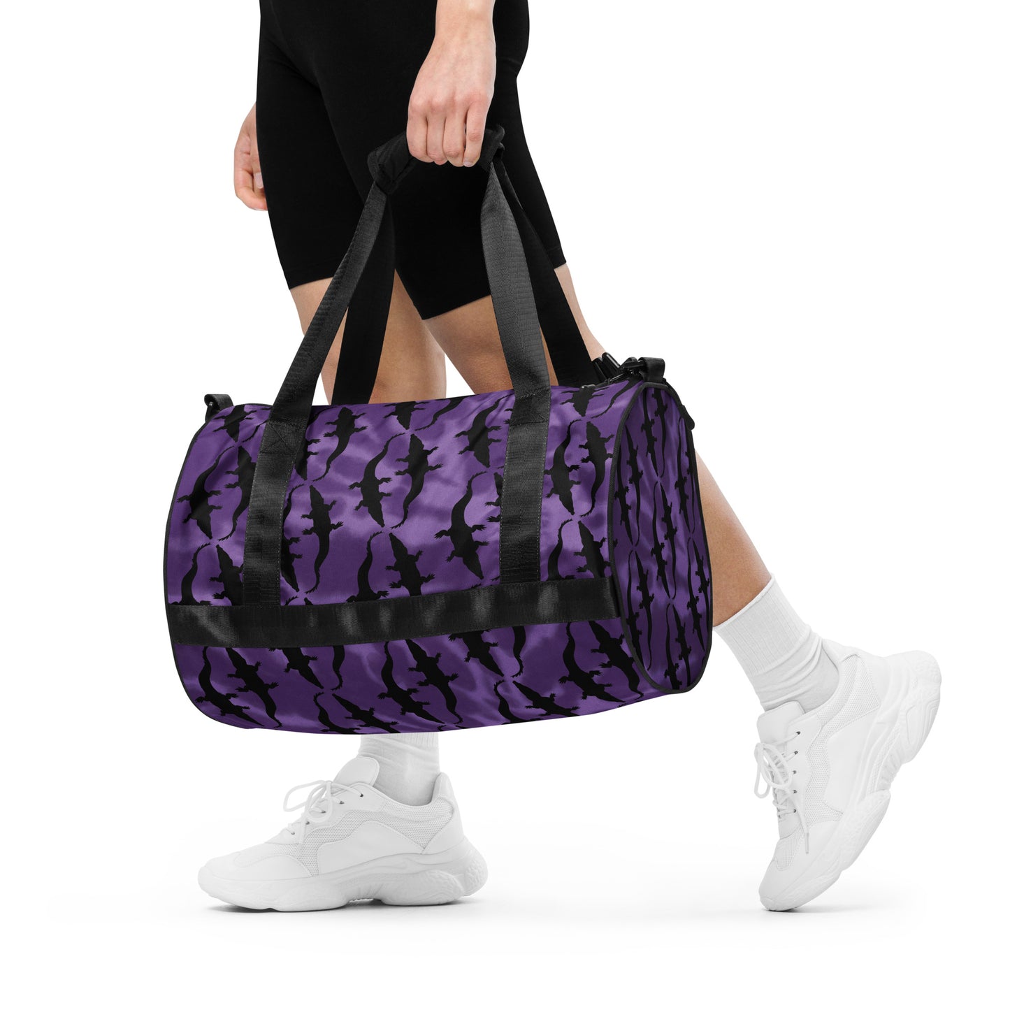 Purple tiedye crocodile gym bag