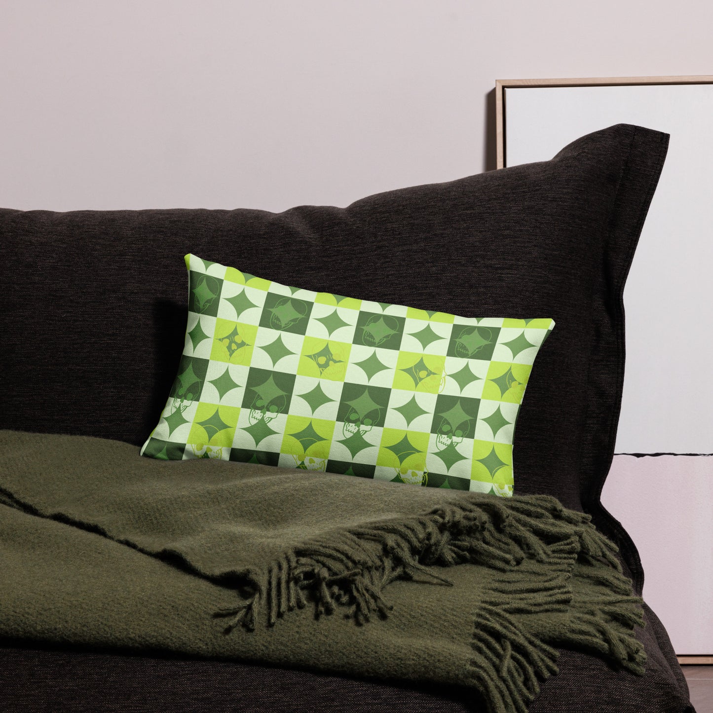 Green Skull Premium Pillow Case