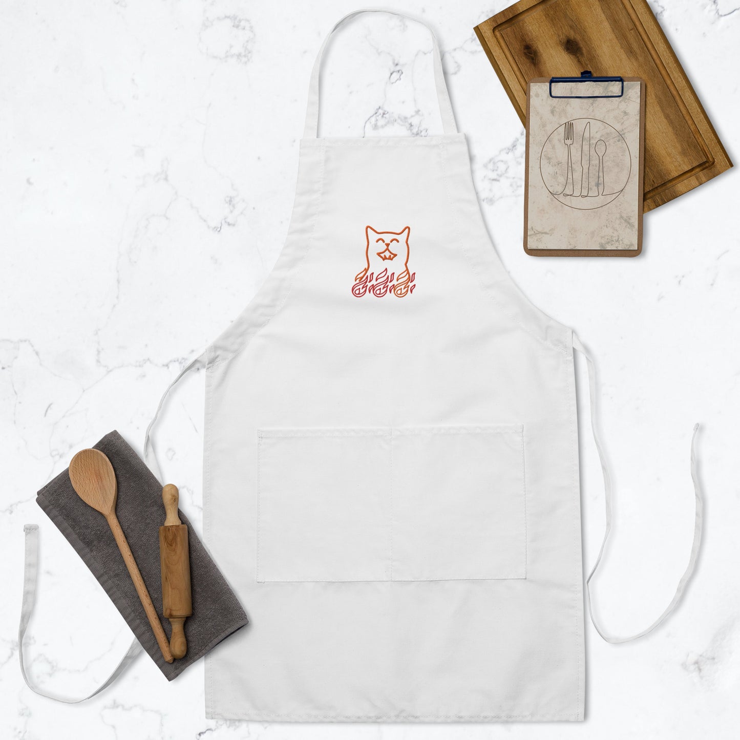 Cat in the Kitchen Embroidered Apron