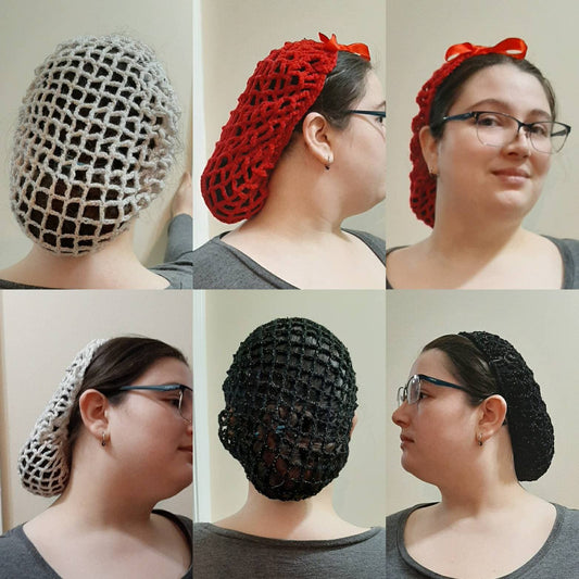 Customizable crochet hair snood/hair net