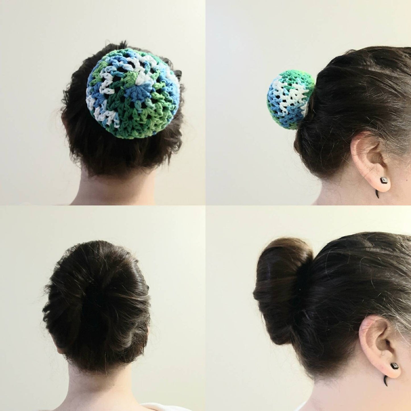 Customizable crochet bun cover