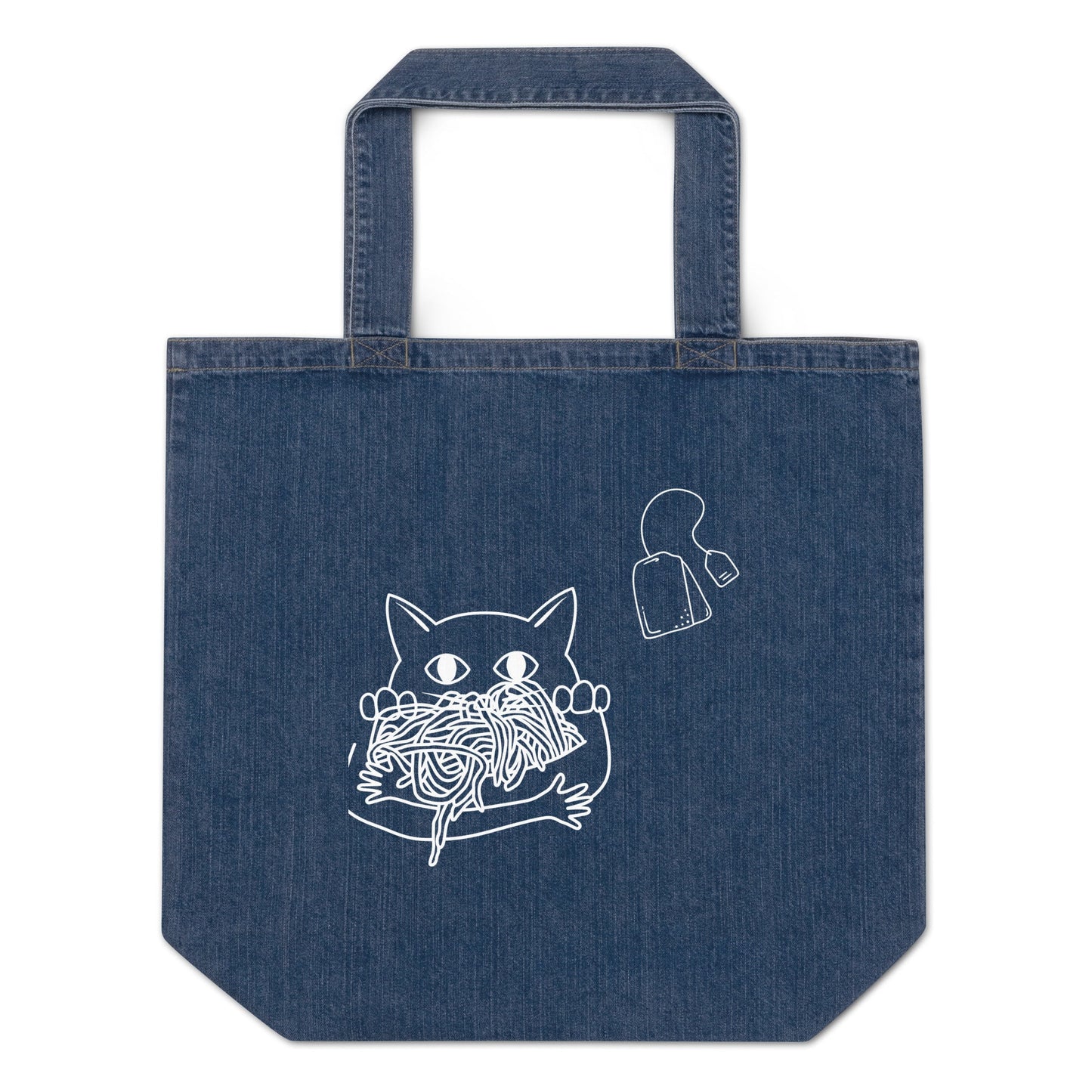 Organic denim tote bag