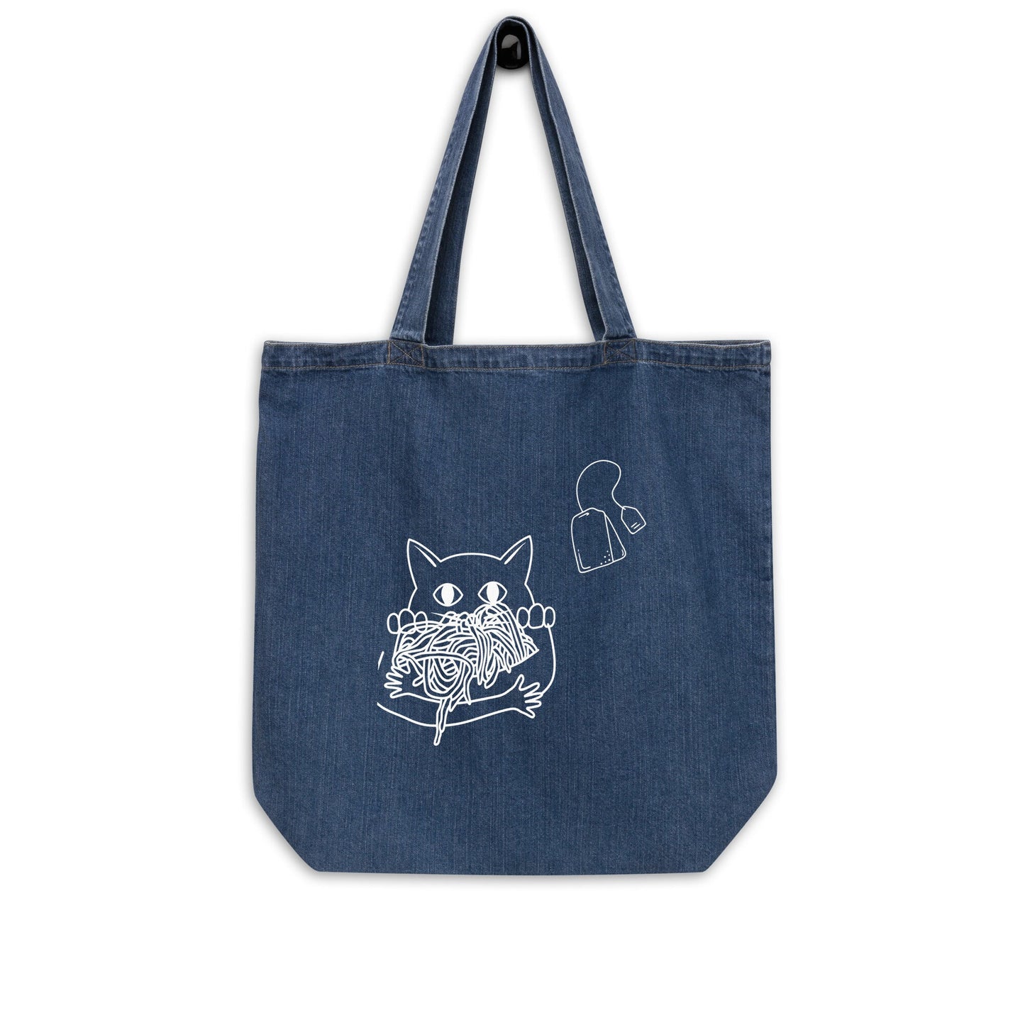 Organic denim tote bag