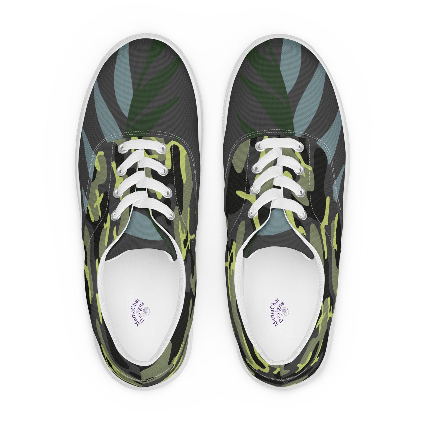 Camo leaf lace-up canvas shoes