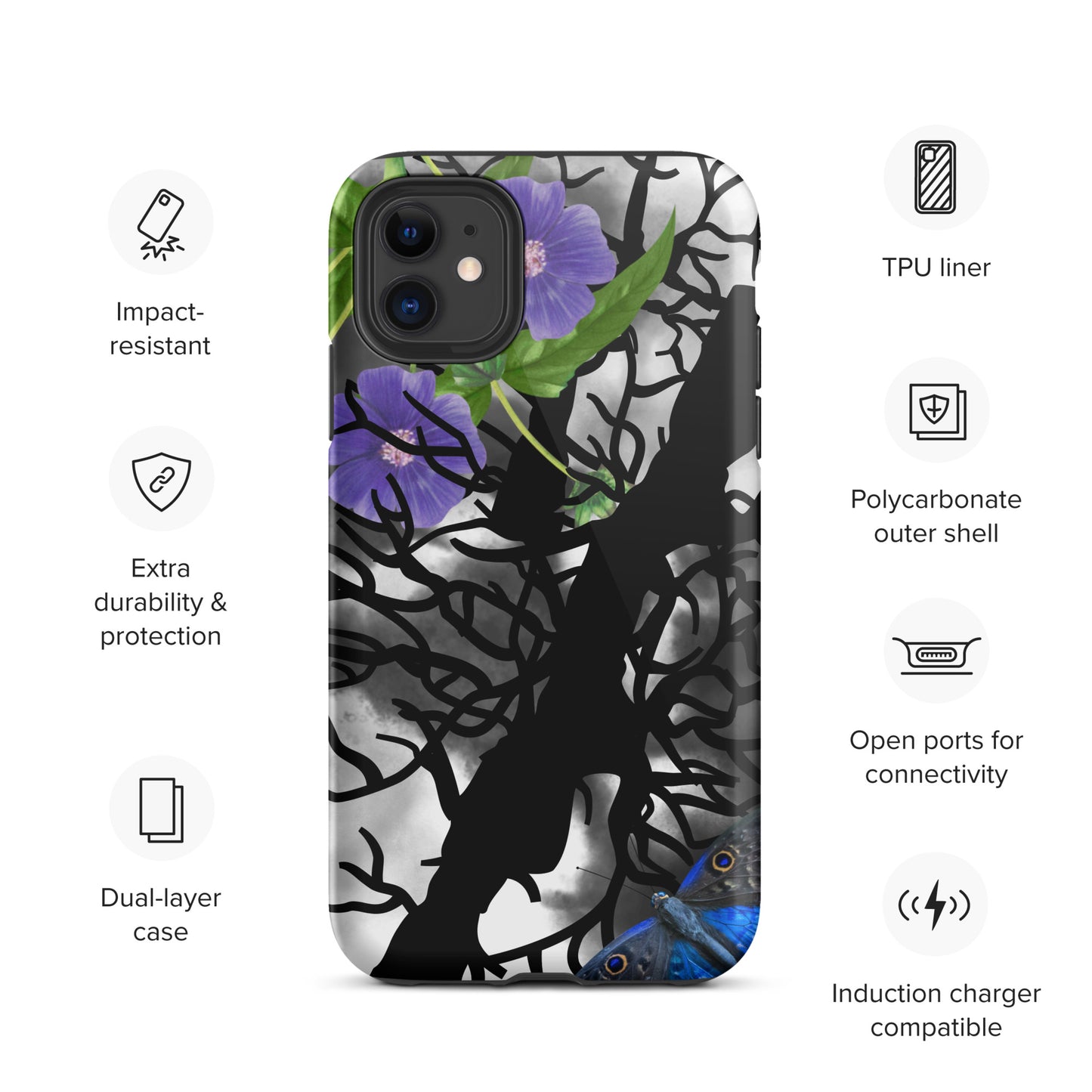 Purple spooky tree Tough Case for iPhone®