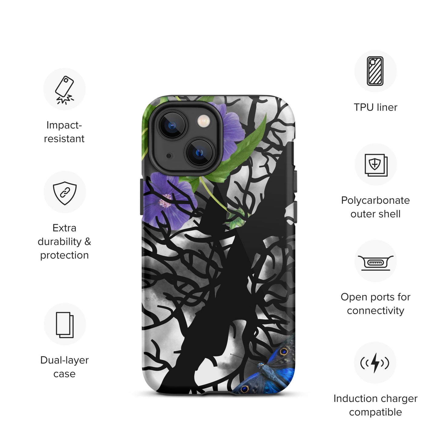 Purple spooky tree Tough Case for iPhone®