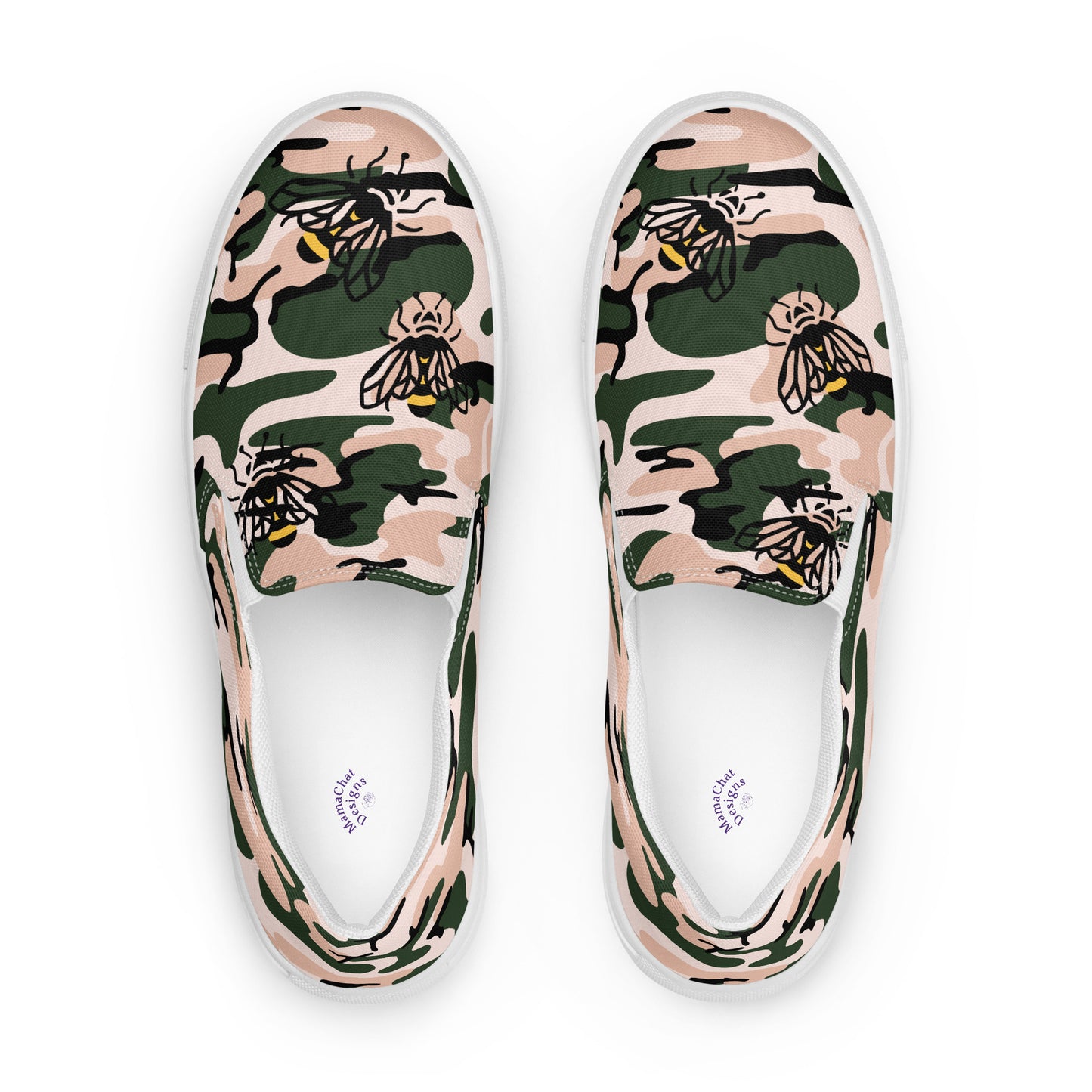 Camo bee slip-on canvas shoes